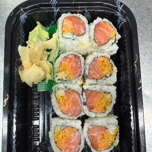 Spicy Salmon Crunchy Roll.