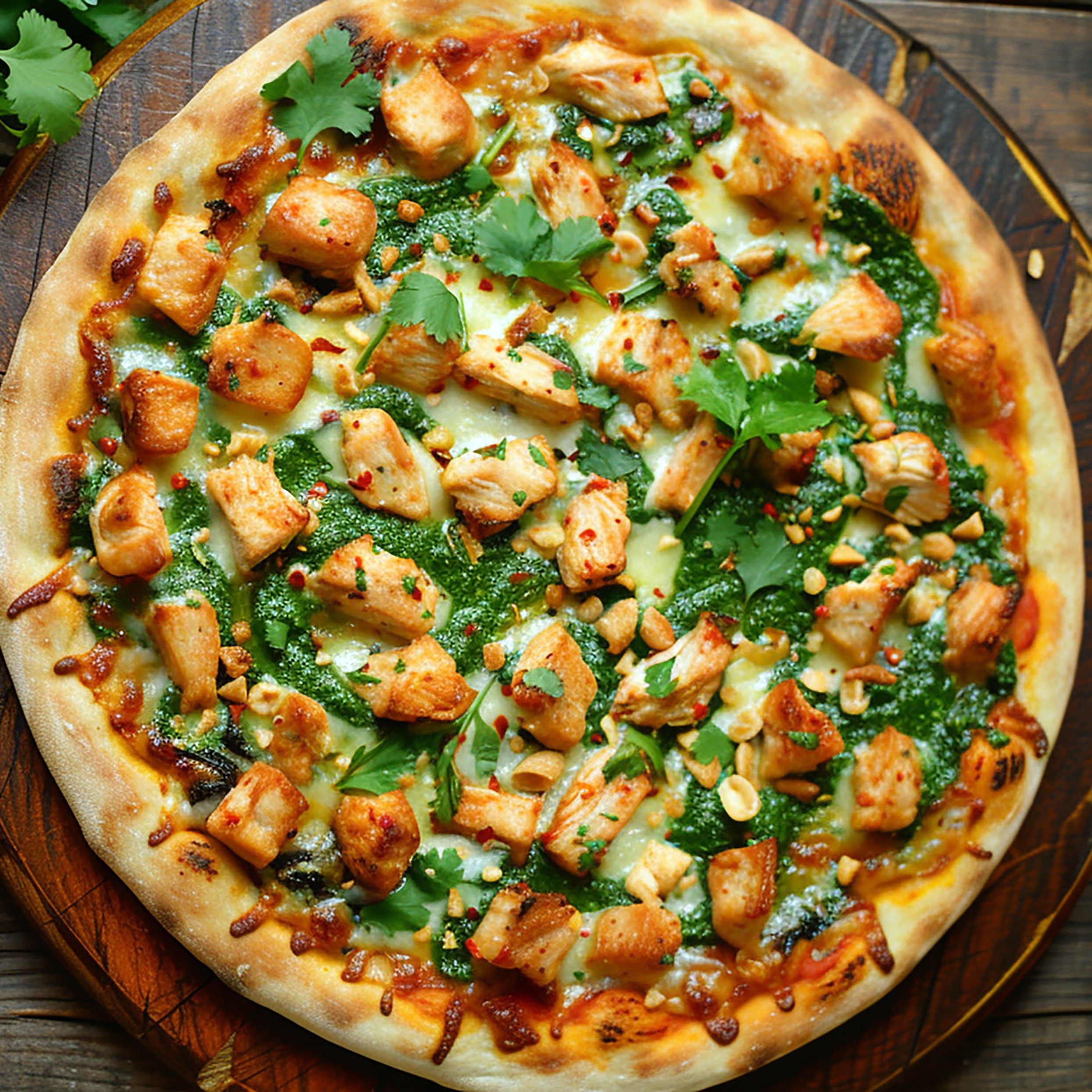Chicken Pesto Pizza.
