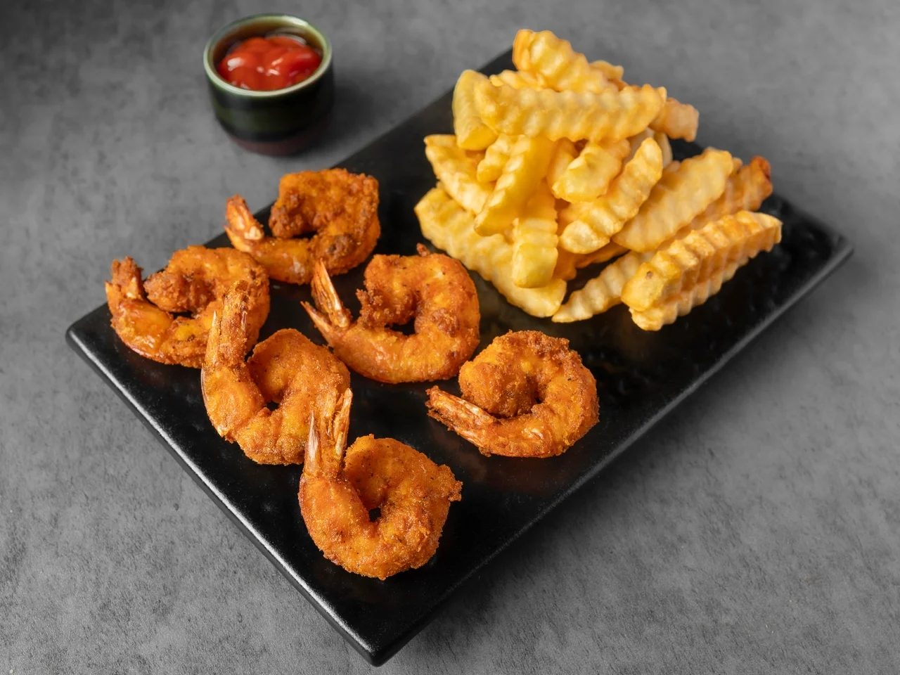 Fried Shrimp with Fries.