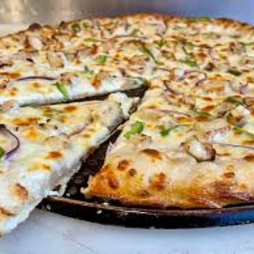 Alfredo Chicken Pizza.