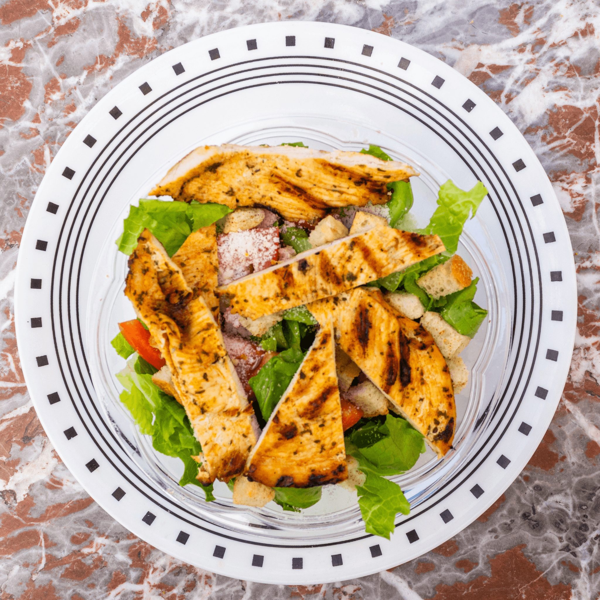 Caesar Salad W/ Grilled Chicken.