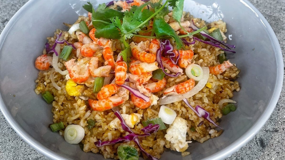 49. Cajun Crawfish Meat Fried Rice.