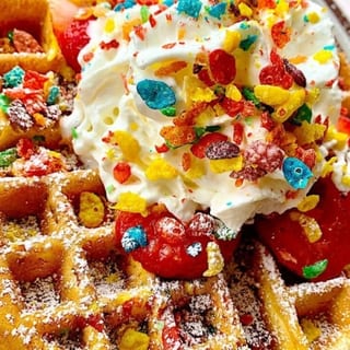 Cereal Waffles (Fruity Pebbles)