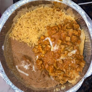 Two Tamales with Chile Con Carne Plate