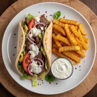 Lamb Gyro with fries