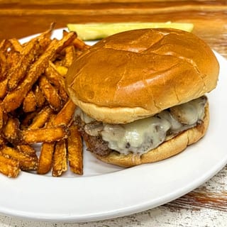 "The Main" Mushroom and Swiss Burger