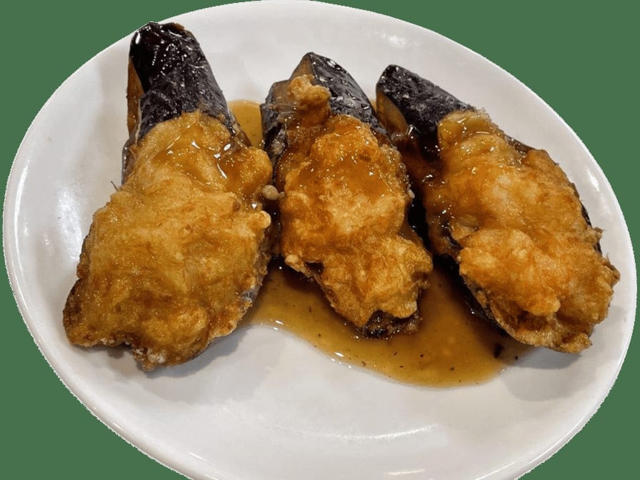 Stuffed Eggplant in Teriyaki Sauce / 燒汁釀茄子.