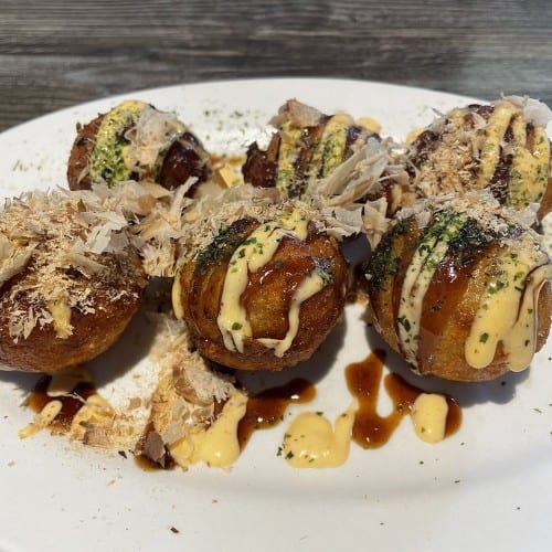 A) Takoyaki.
