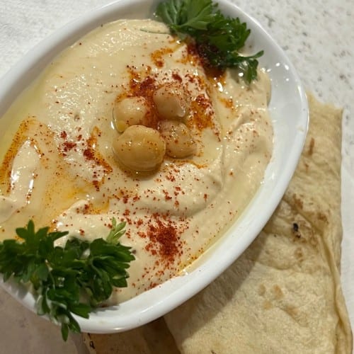 Hummus with Naan.