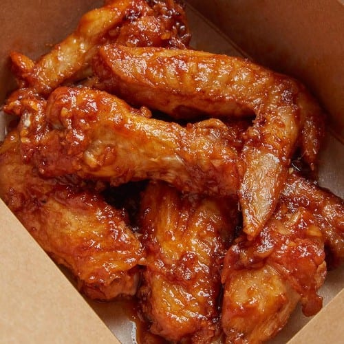 Honey BBQ Sriracha Wings.