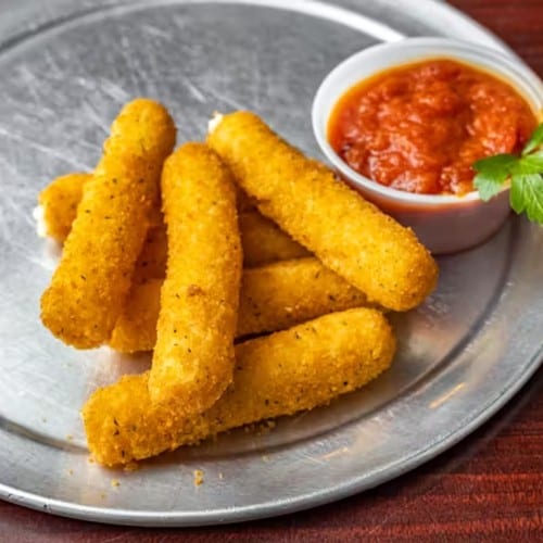 Mozzarella Sticks with Sauce.