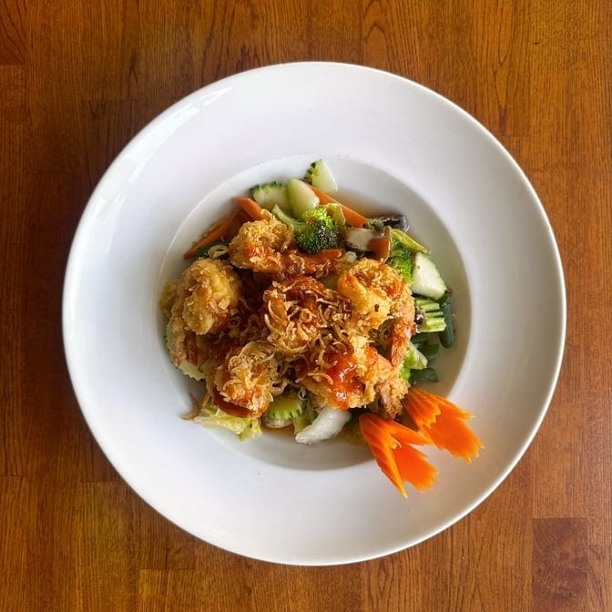 TRIPLE FLAVOR SHRIMP OR FISH.