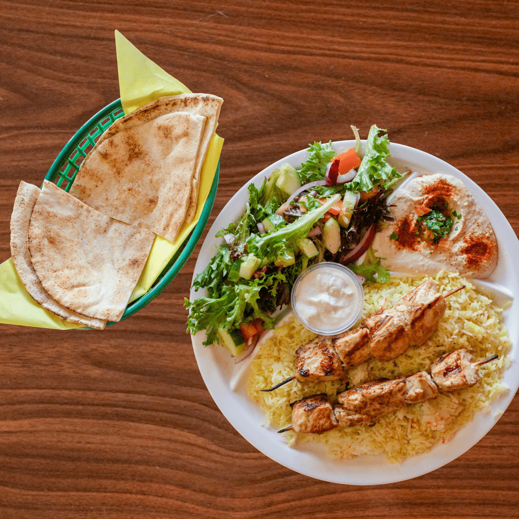 Chicken Kabobs Plate.