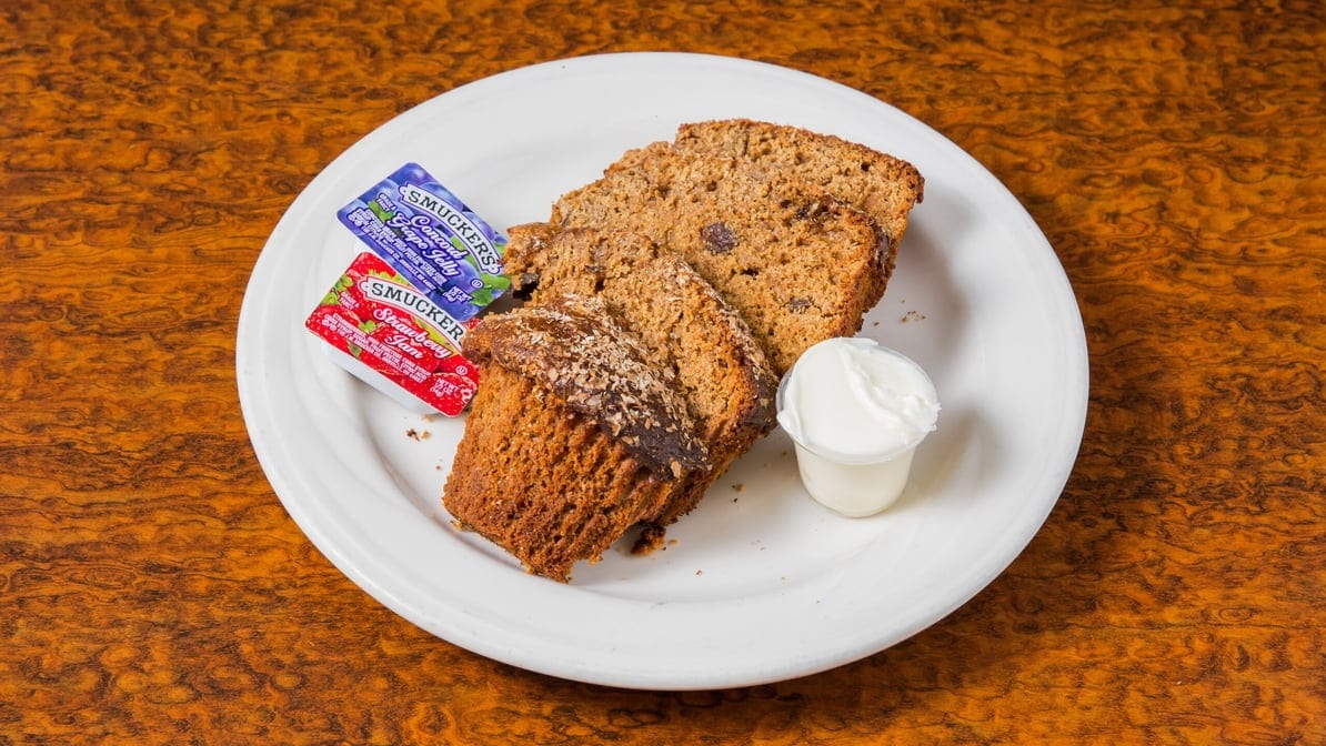 Homemade Corn, Bran or Blueberry Muffin.