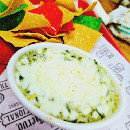 SPINACH AND ARTICHOKE DIP.