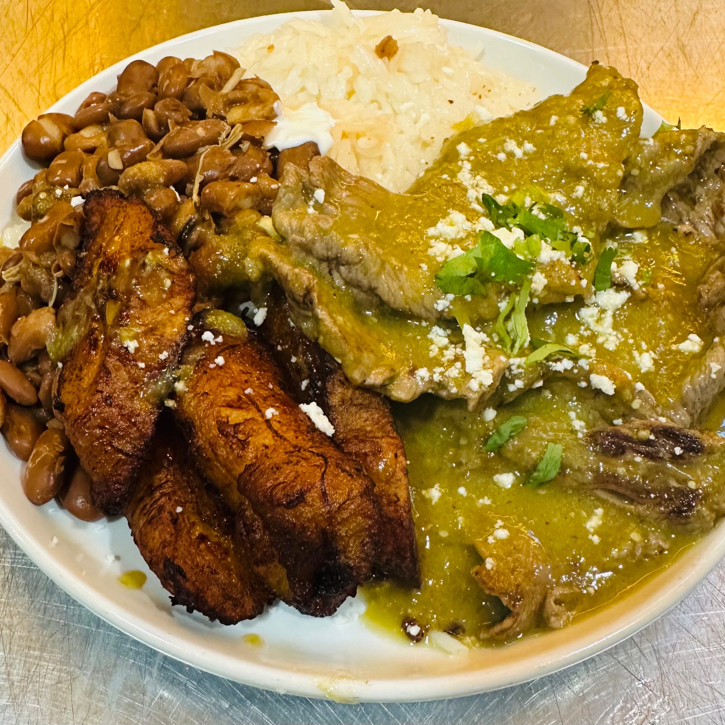 Steak in Salsa Verde.