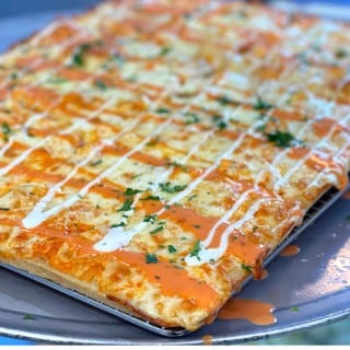 Buffalo Chicken Pizza - Square Pie.
