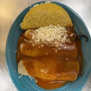 3. Two Beef Enchiladas, One Anaheim Pepper & One Beef Taco