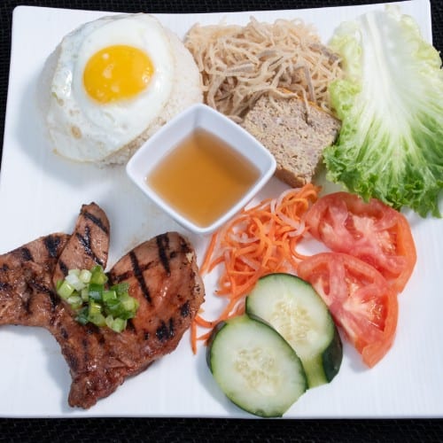 R7. Char-Grilled Marinated Pork Chop Special with Steamed Rice.