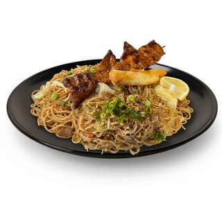 C2 - Subic Pancit with 1 Piece Lumpia & 1 Stick Skewer BBQ