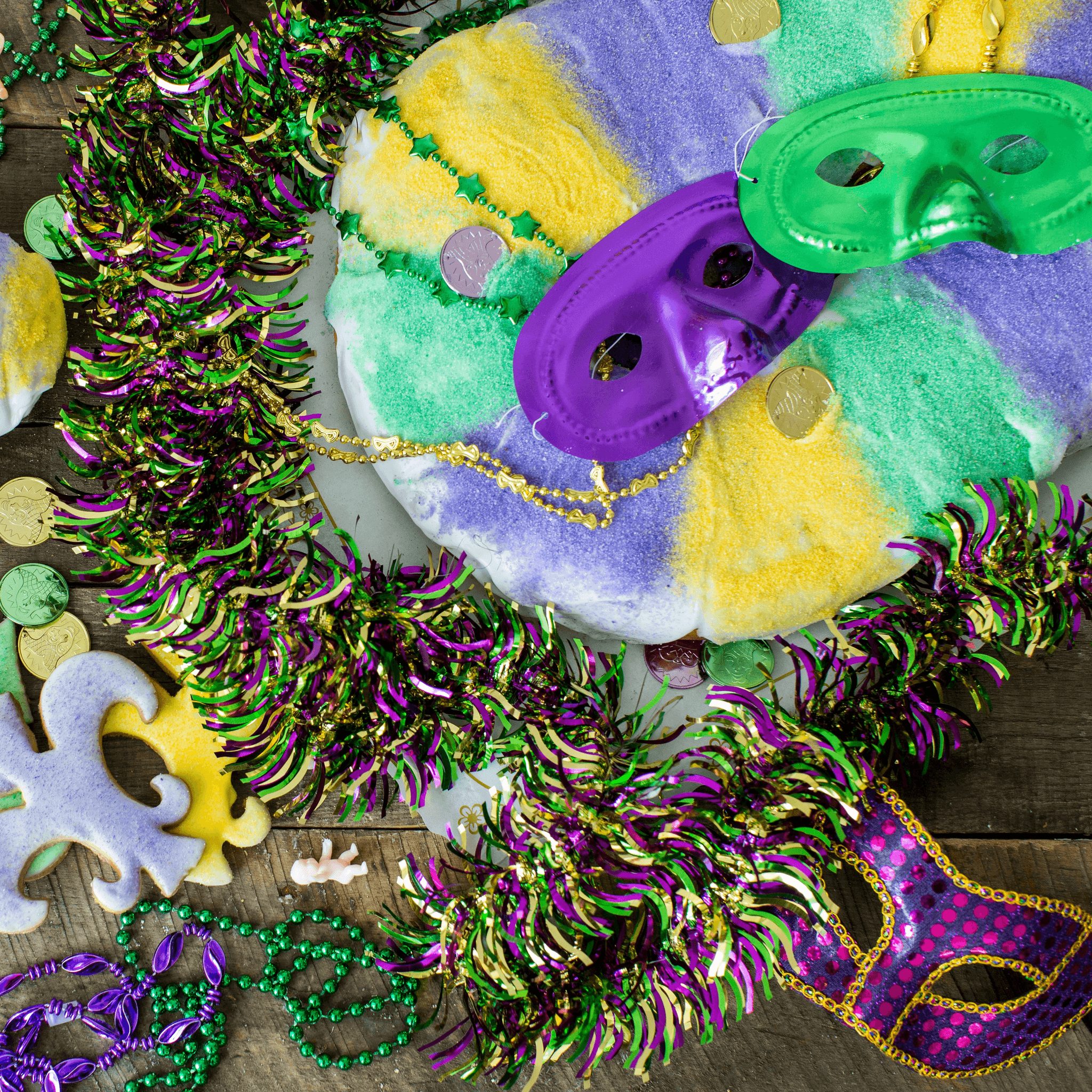 Medium Mardi Gras King Cake - 2 day Preorder.