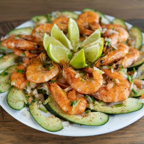 Botana De Camarones Al Mojo De Ajo.