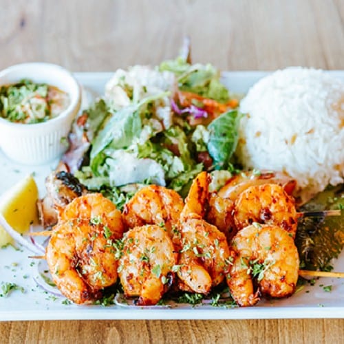 Seafood Kebab.