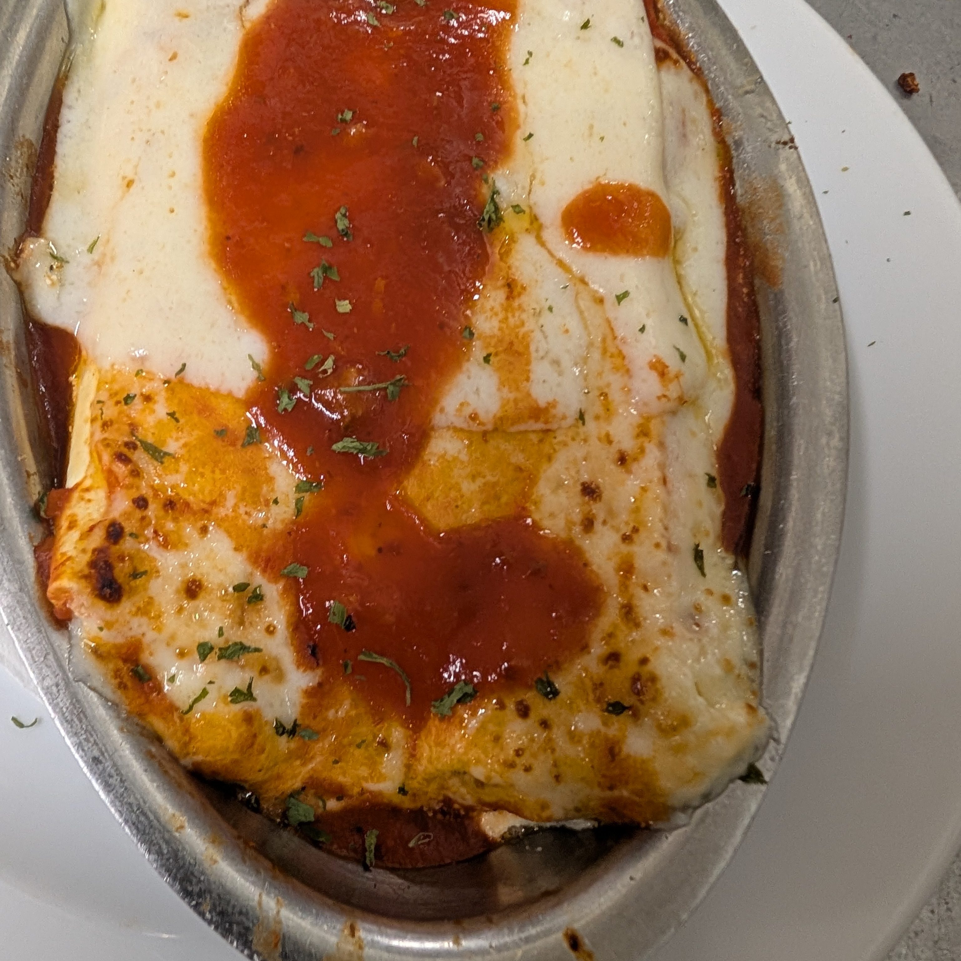 Manicotti Parmigiana.