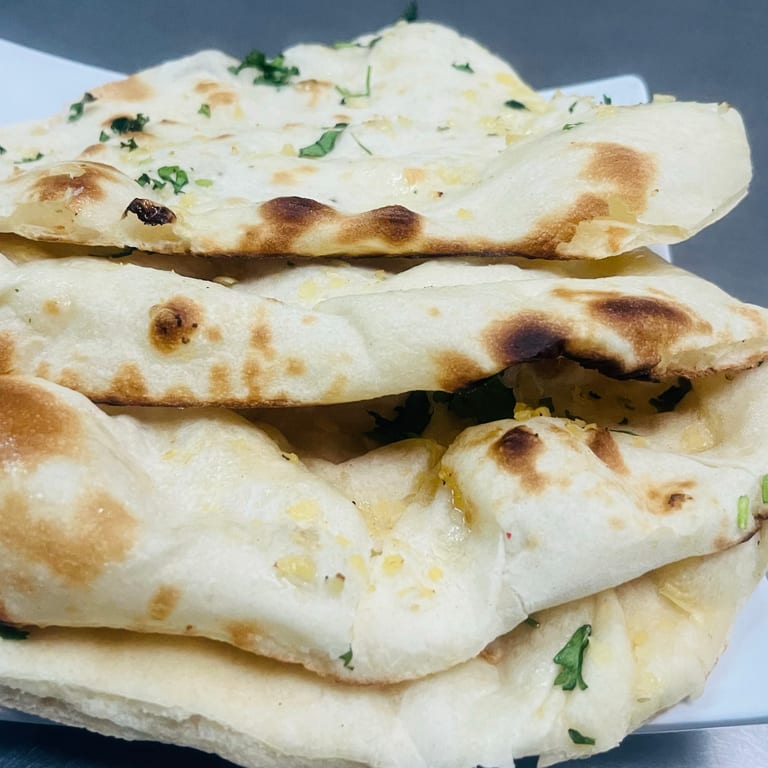 Delicious Garlic Naan at Our Indian Restaurant