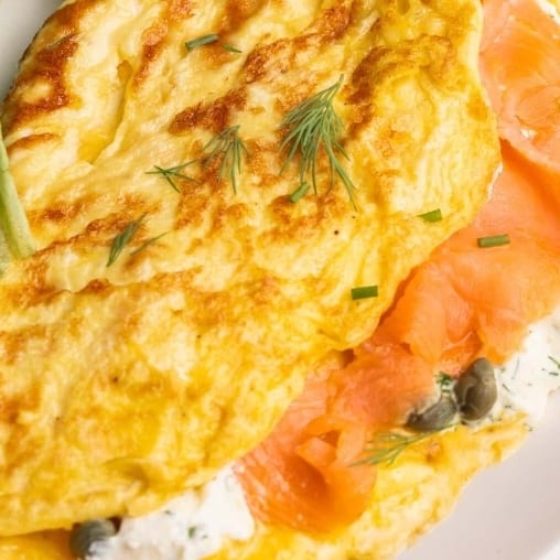 Smoked Salmon Omelet.