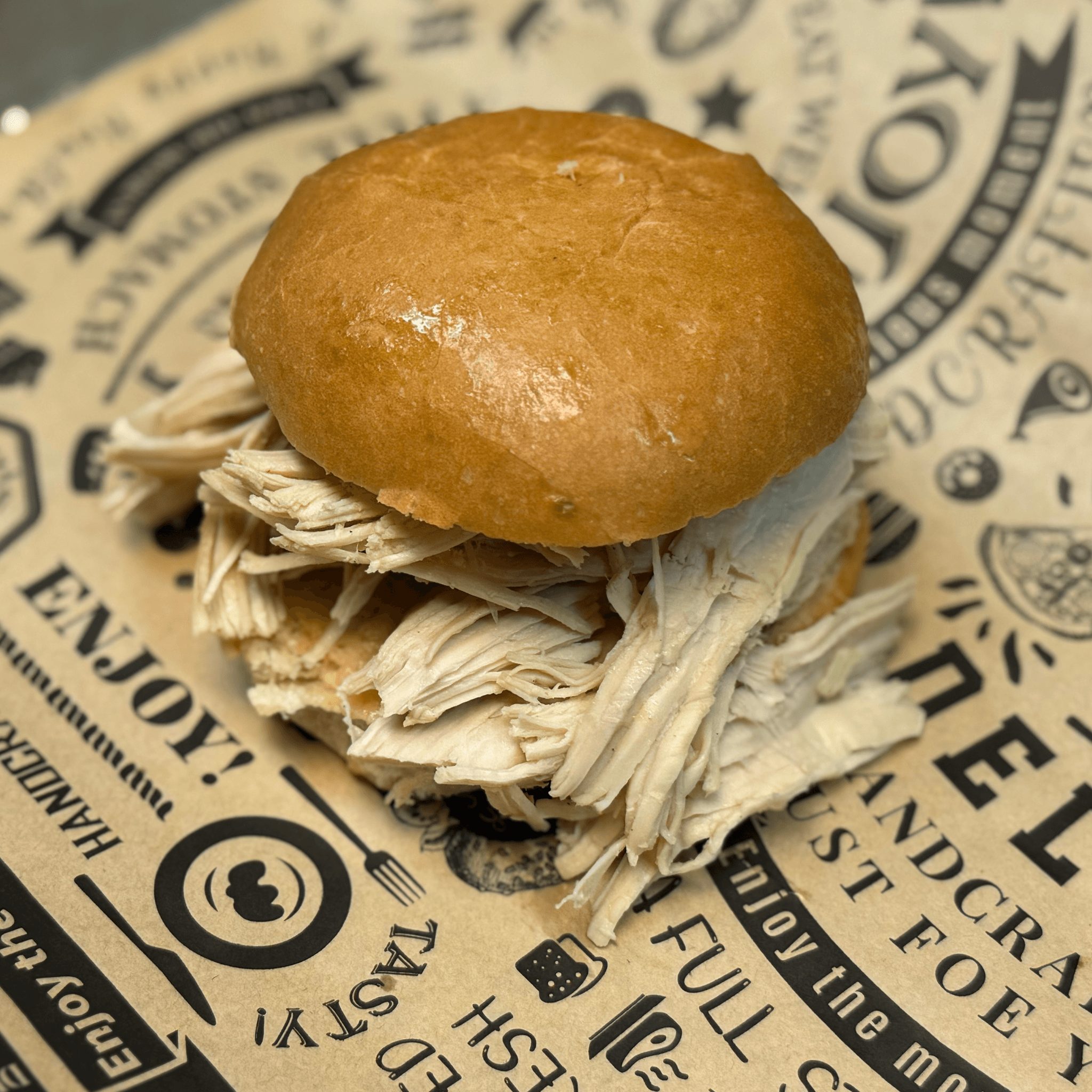 Pulled Chicken Sandwich.