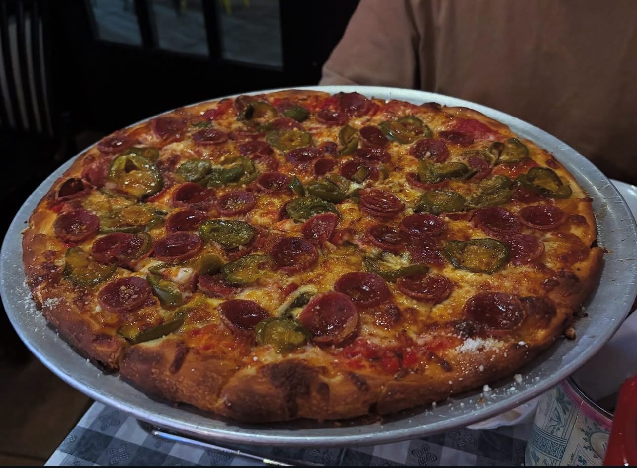 Tavern Hot Jawn Pizza.