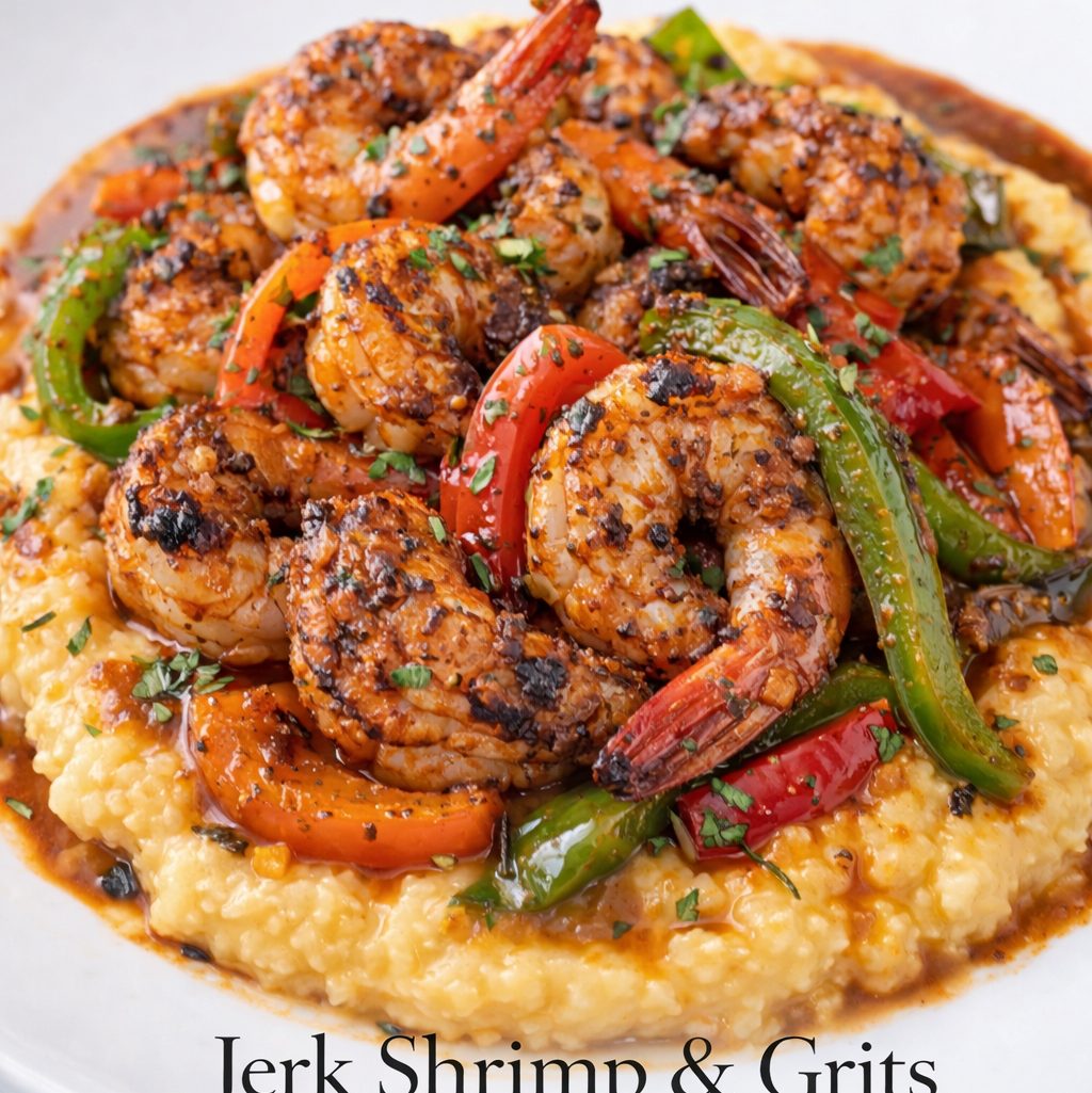 Jerk Shrimp N' Grits B.