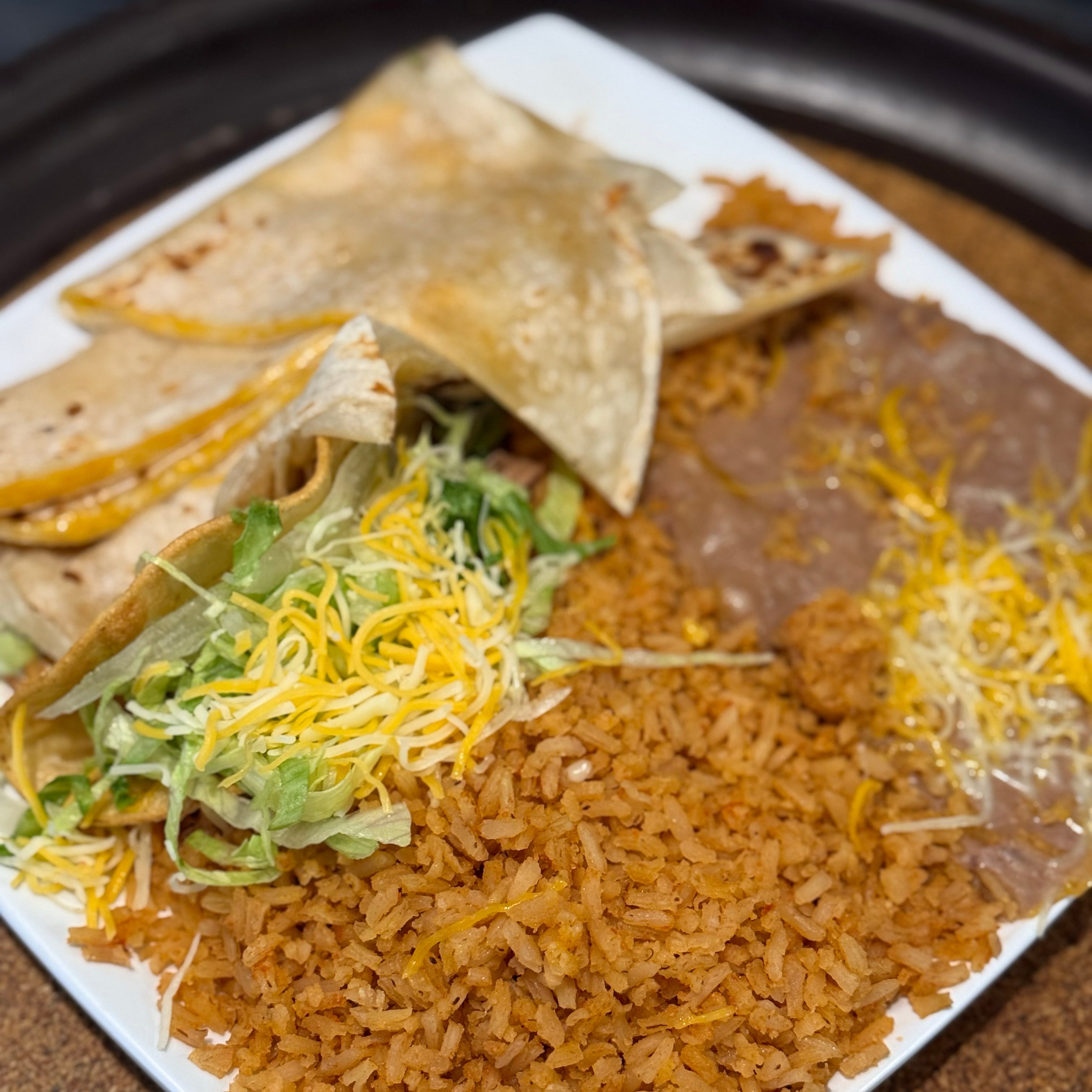 D4 Cheese Quesadilla & Hard Shell Beef Taco.