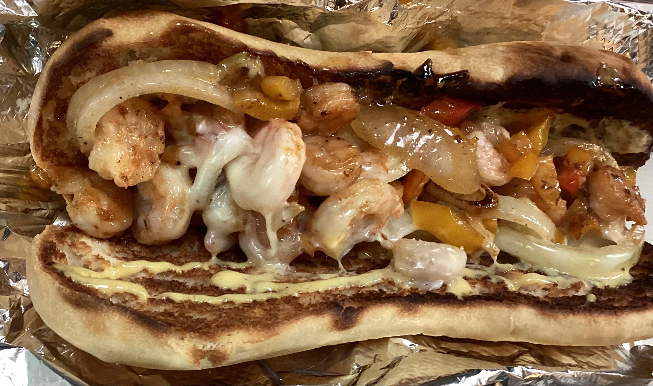 Shrimp Philly Sandwich.