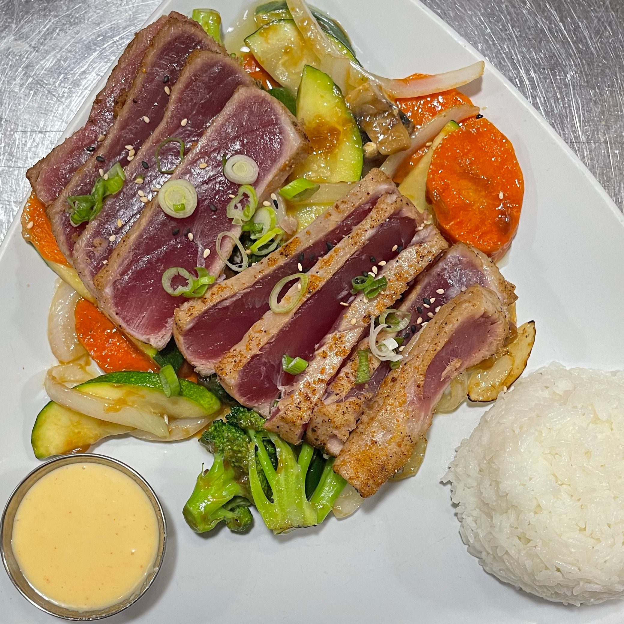 Seared Ahi Tuna Dinner.