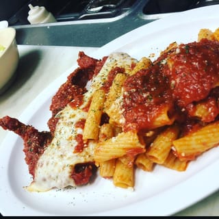 Shrimp parmigiana dinner