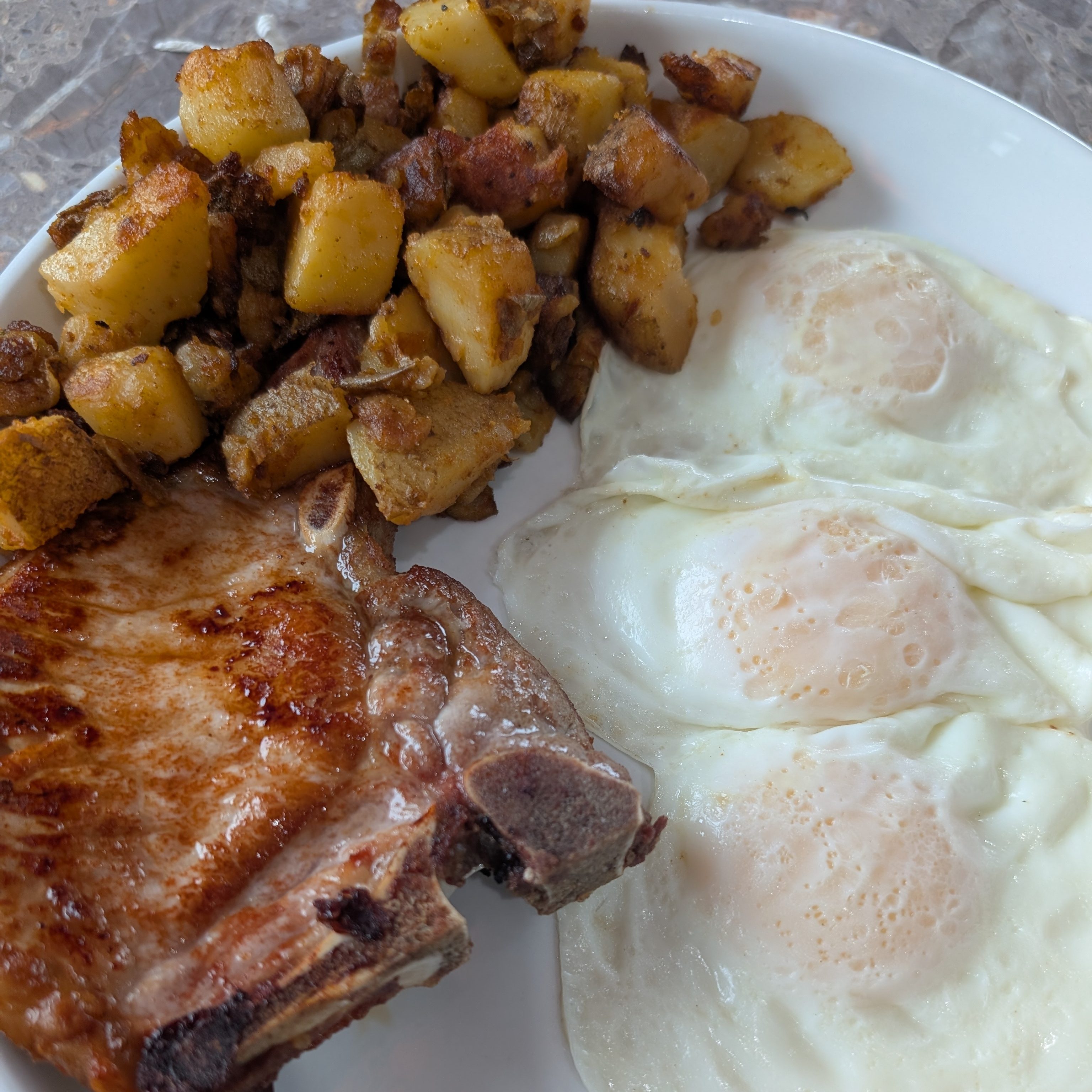 Pork Chop and Eggs.