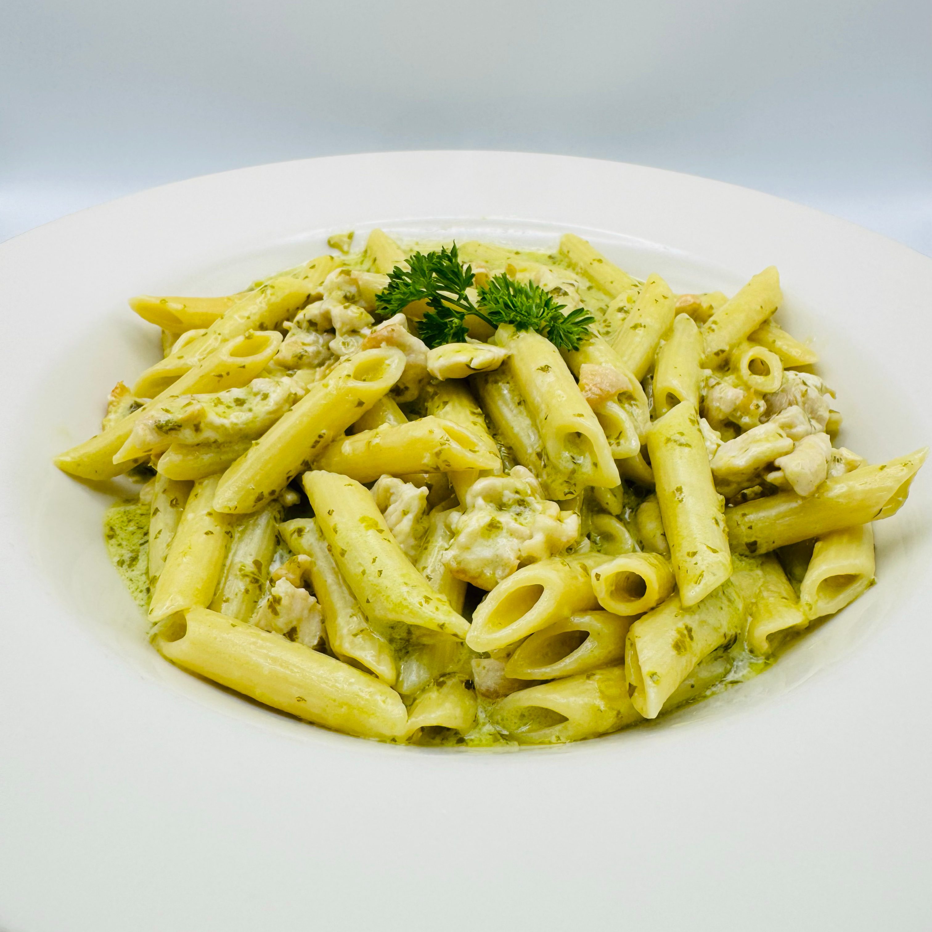 Penne Pesto Chicken.