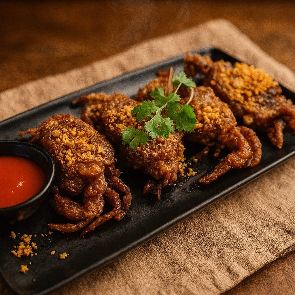 Garlic pepper soft shell crab.