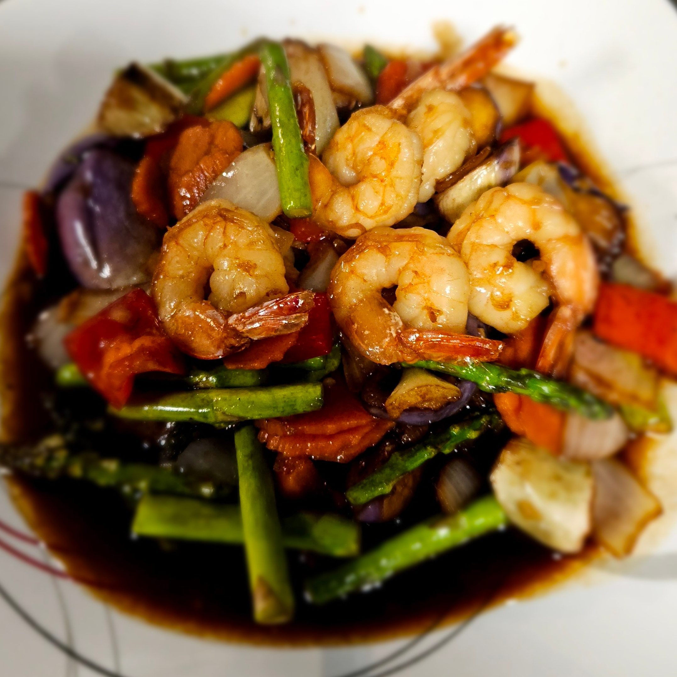 E72 L Garlic Eggplant & Asparagus.