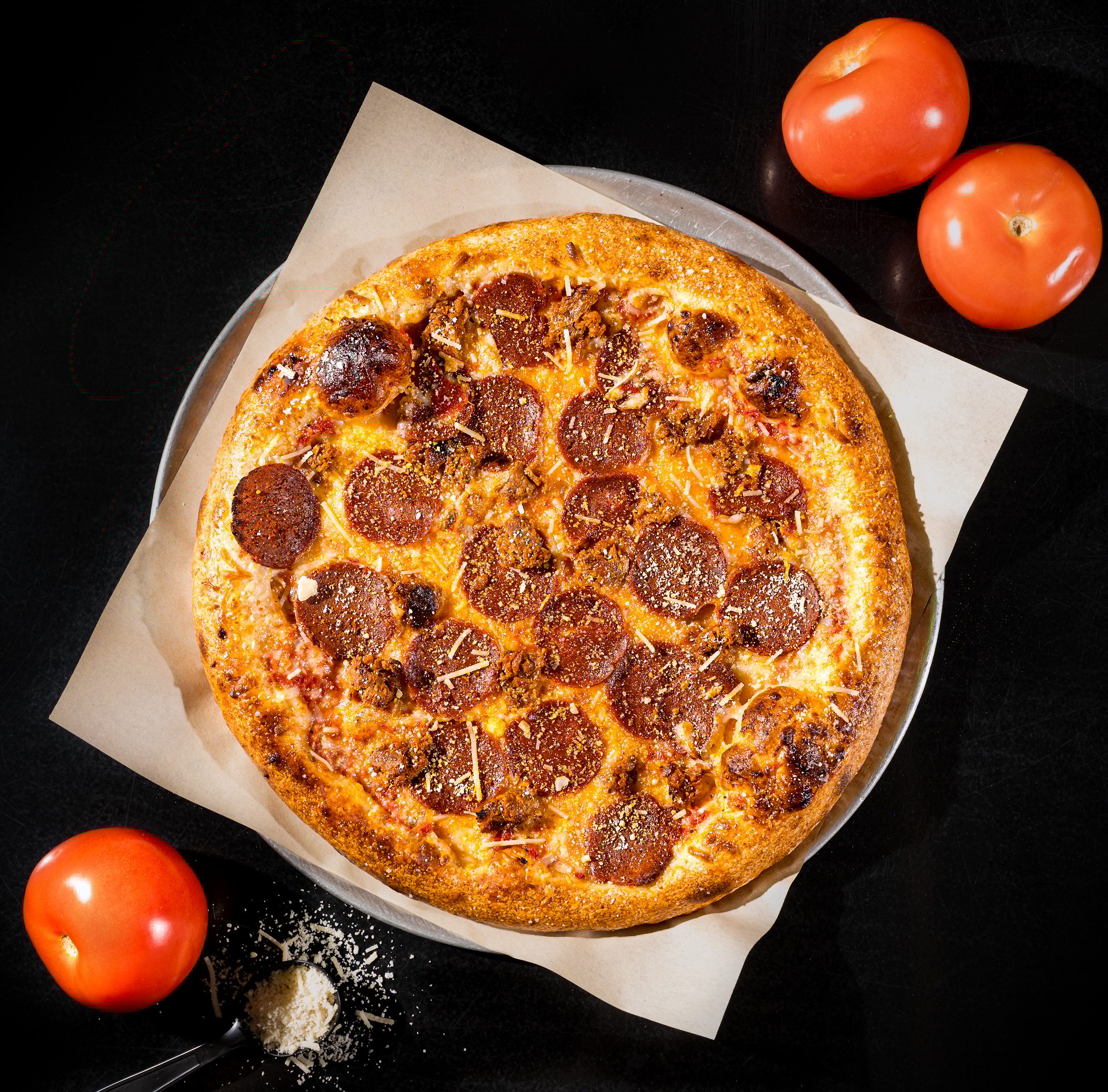 Pepperoni & Sausage Pizza.