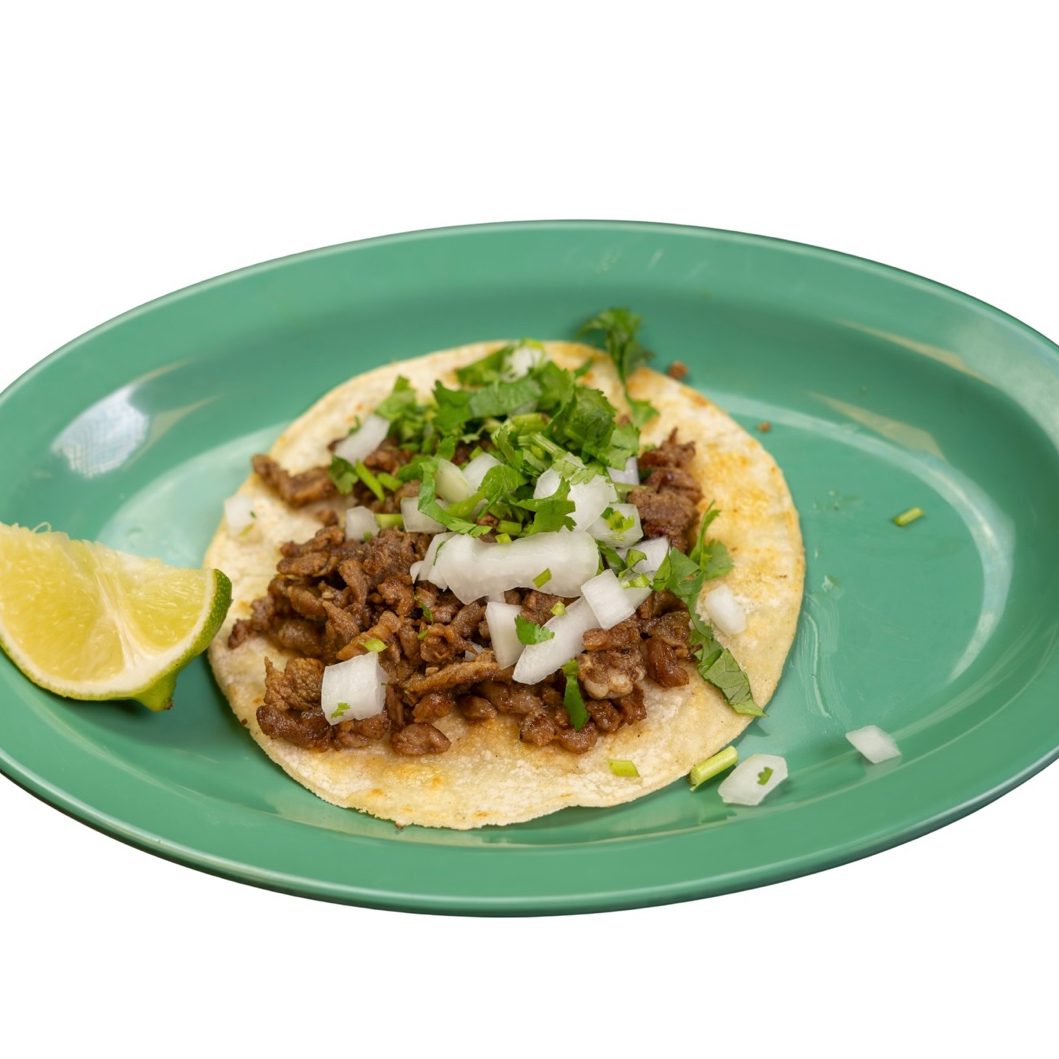 Taco w cilantro and onion.