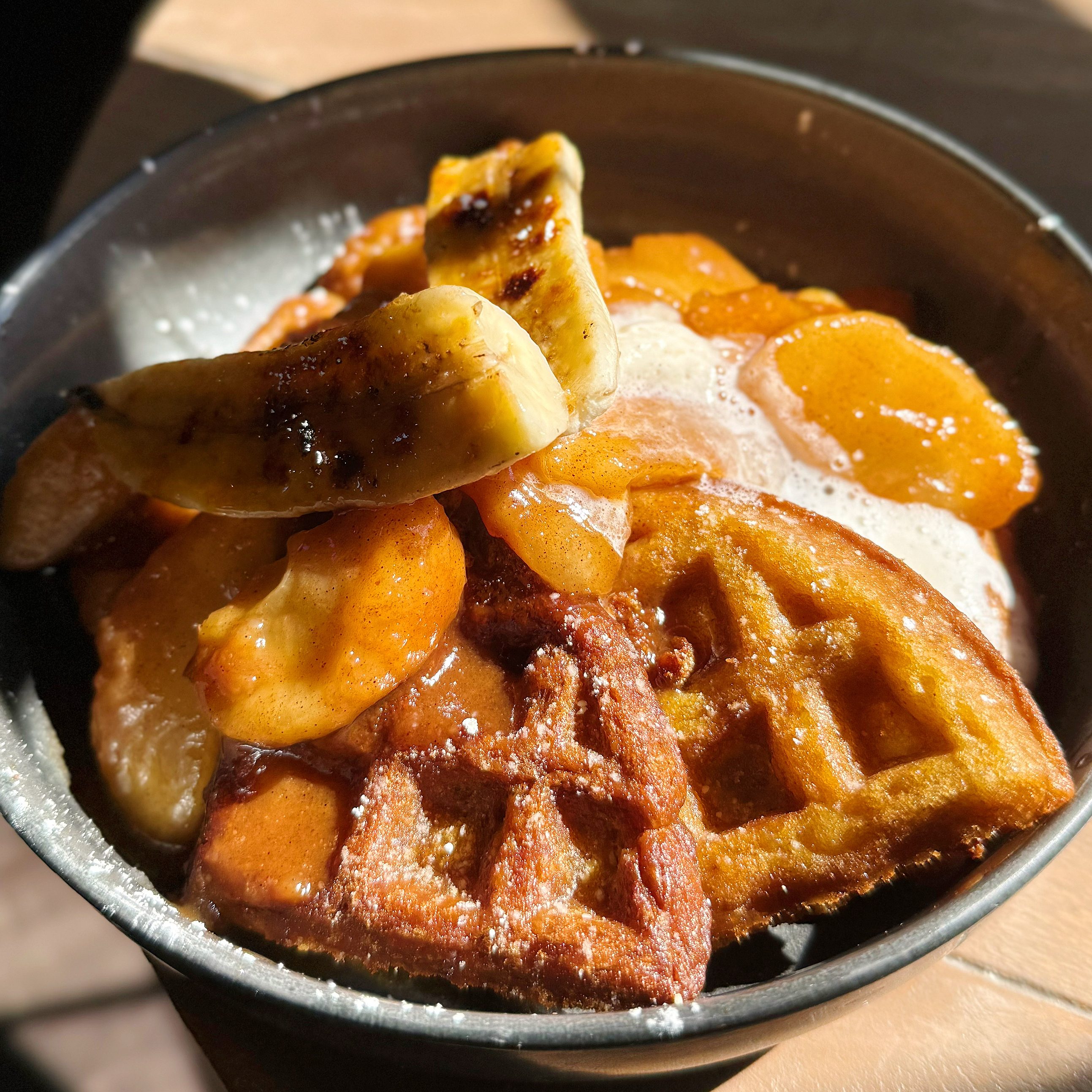 Brown Butter Sage & Pear Waffle.