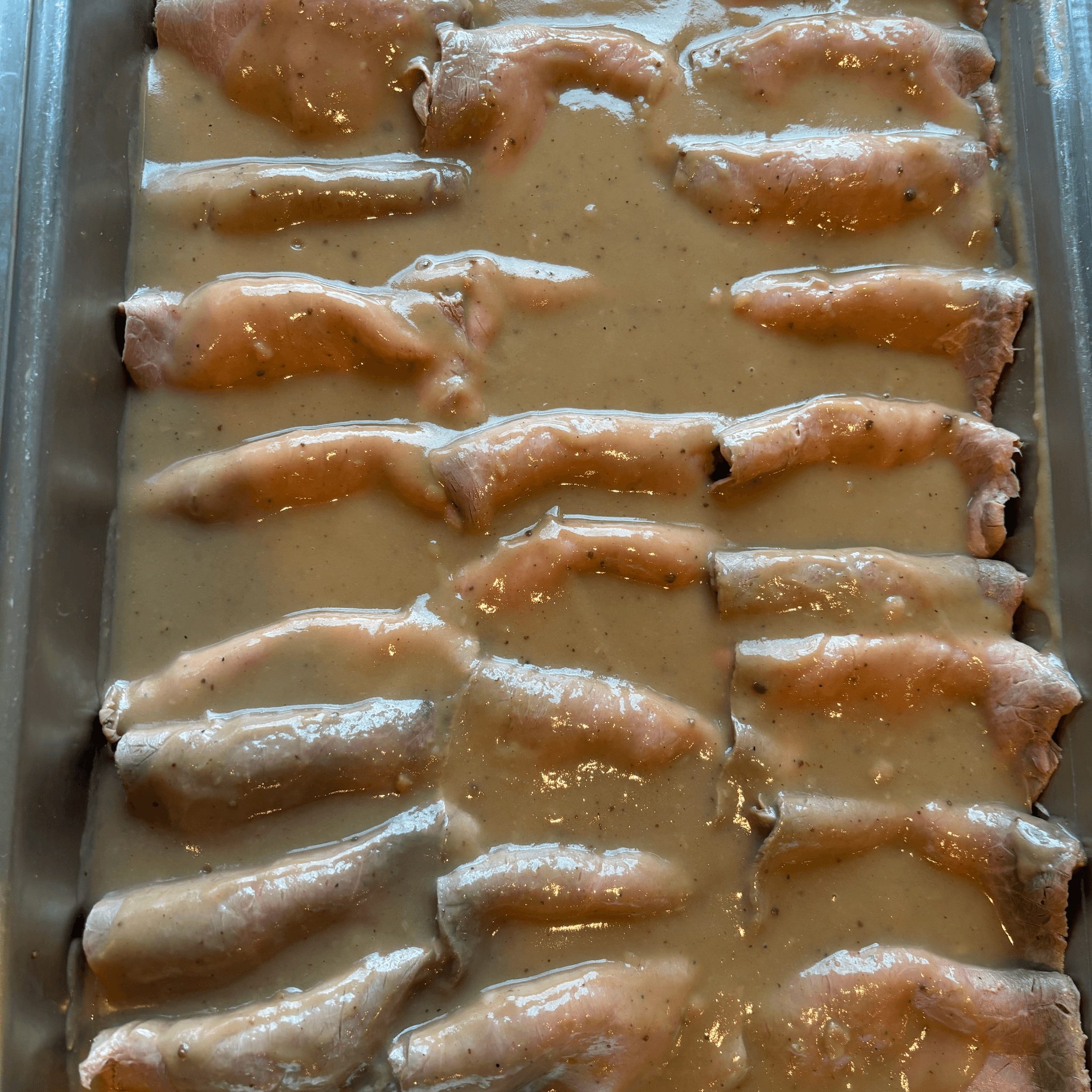 Sliced Roasted Sirloin with Gravy.