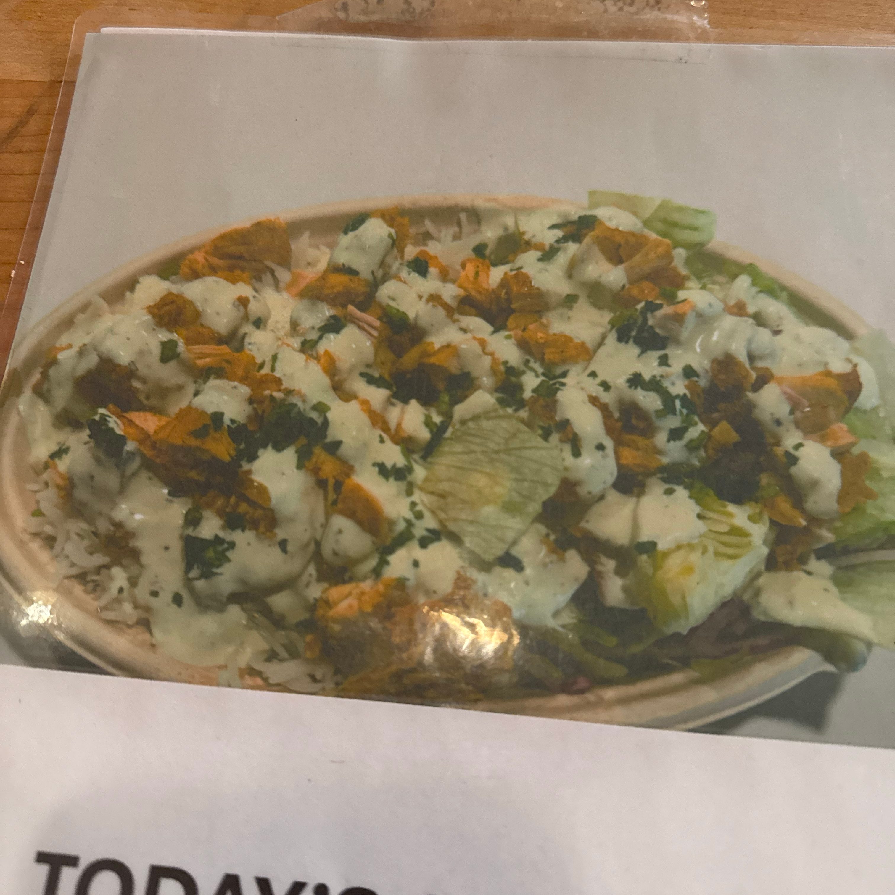 12. Chicken over rice.