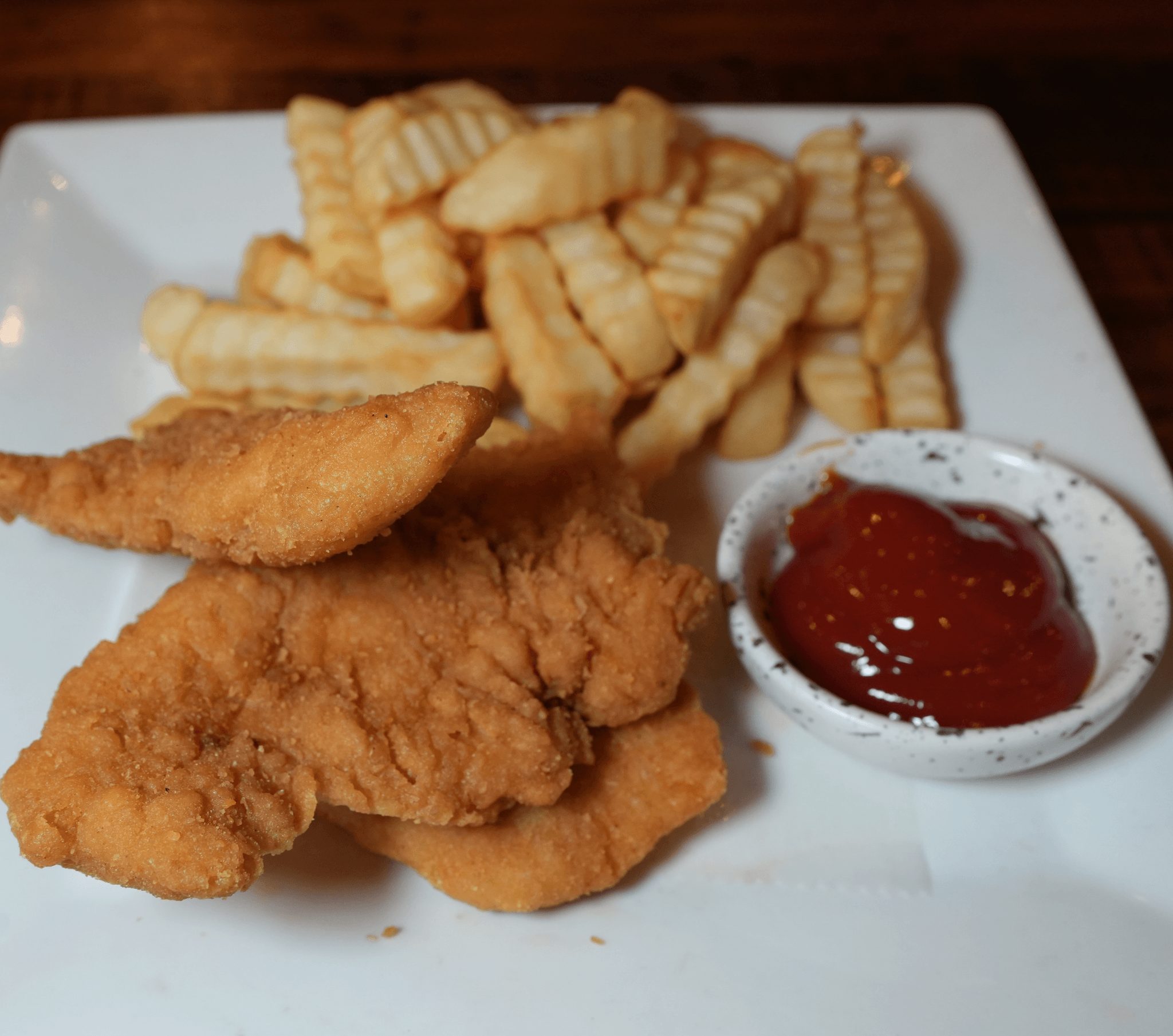 Chicken Tender with Fries.