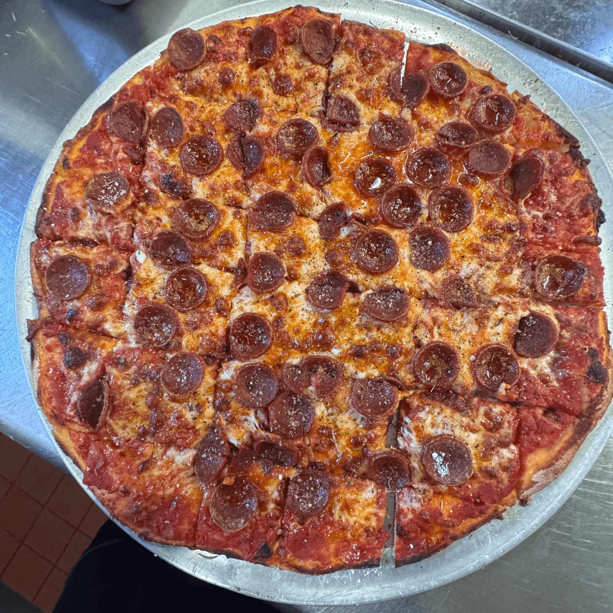 Tavern Pepperoni Pizza.