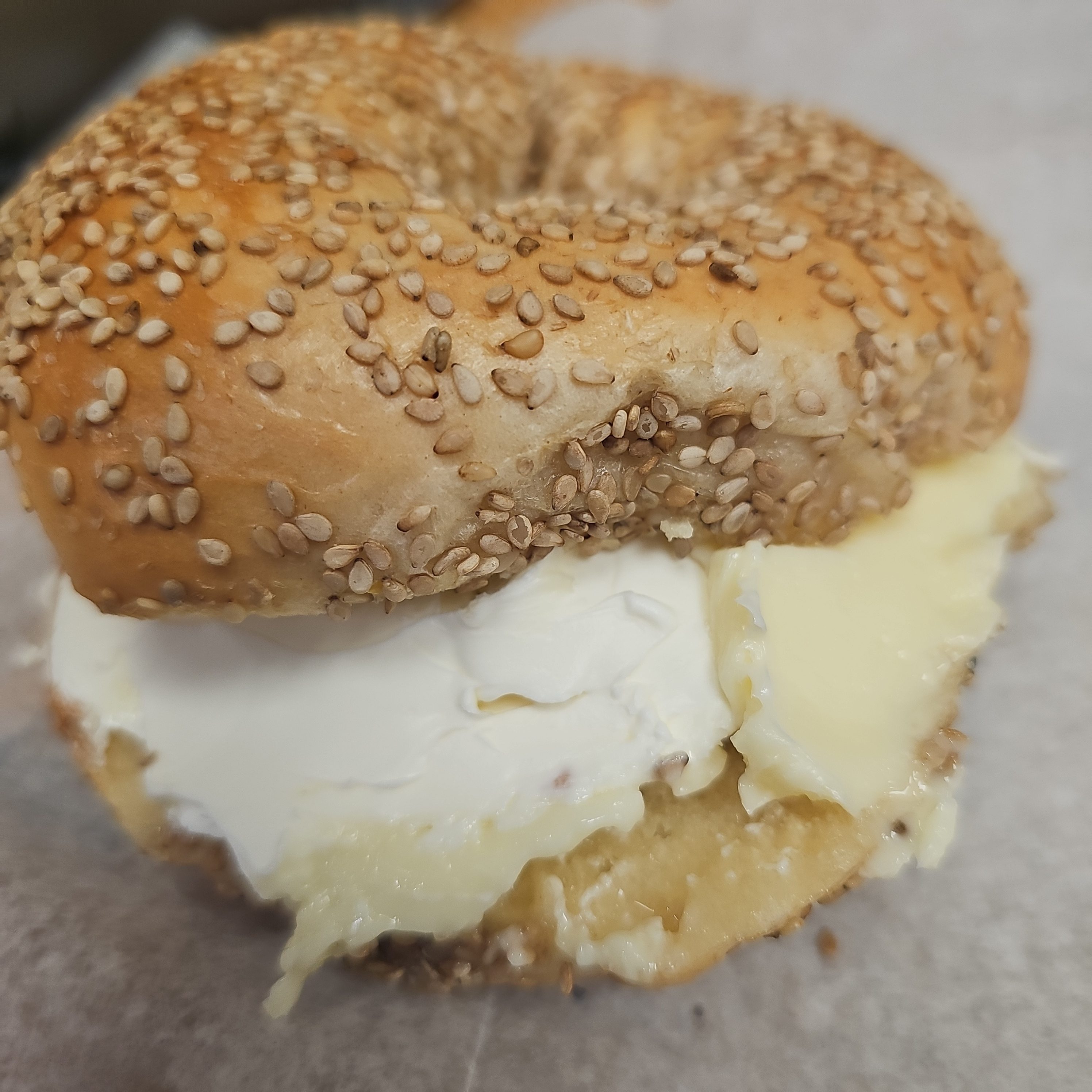 Bagel With Cream Cheese & Butter OR Jelly.