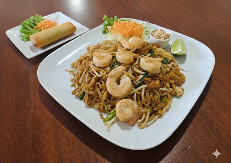(L) Pad Thai.
